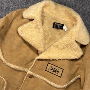 Vintage Pepsi Cola Swingster Sherpa Work Jacket XL Tan USA Quaker State